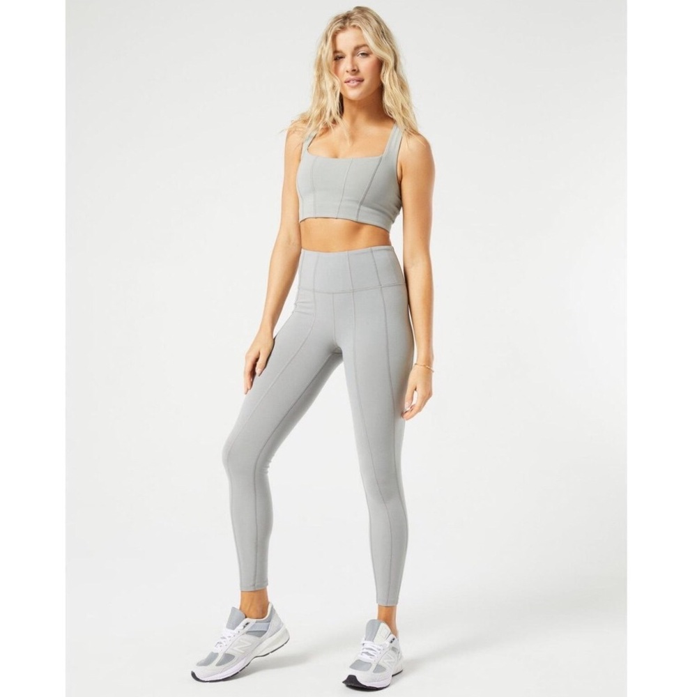 L*SPACE Chase Active High-Waist Green Leggings XS Moisture Wicking 4-Way Stretch